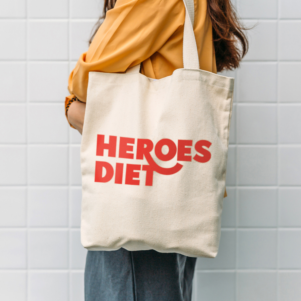 heroes diet - logo na torbie materiałowej