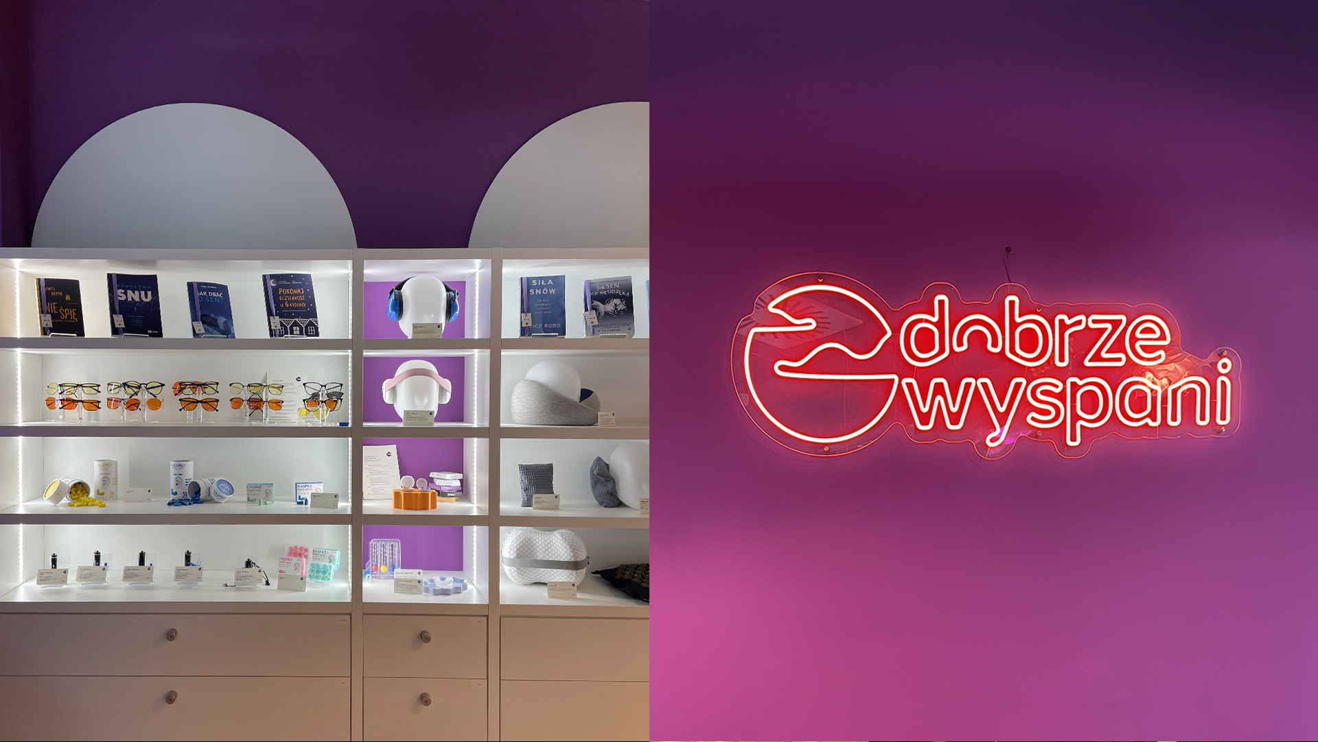 neon on a violet wall