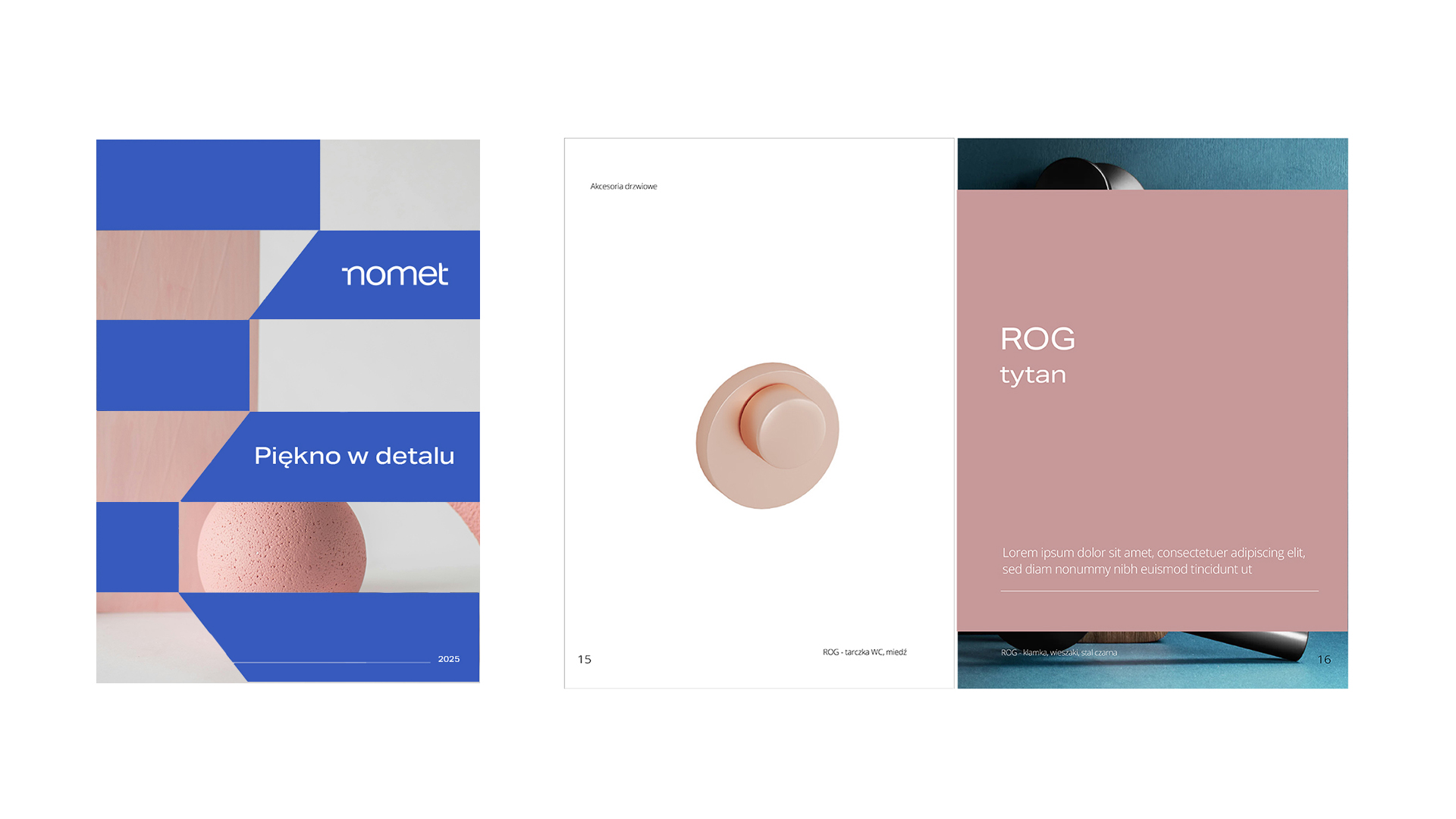 flat lay of a cover and two pages of a ROG line catalogue