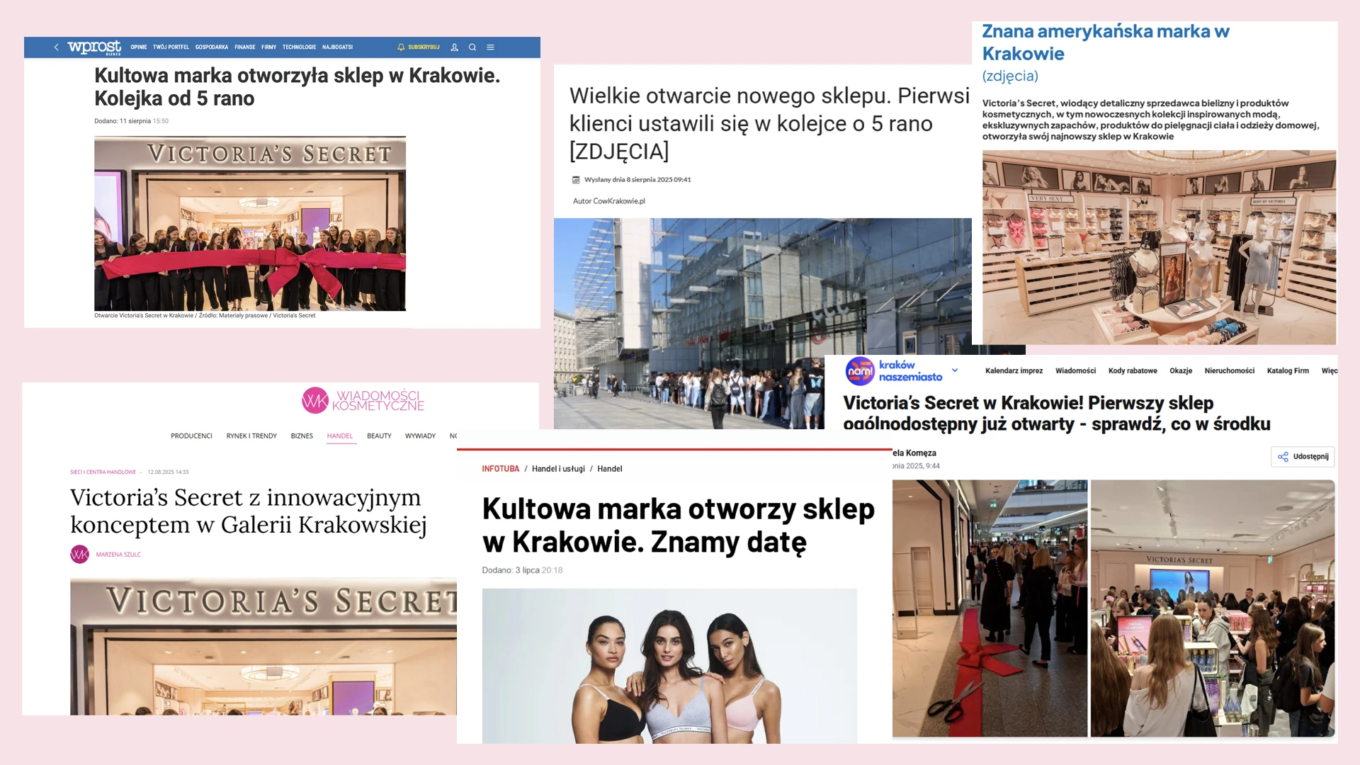 Artykuły w krakowskiej prasie o otwarciu butiku Victoria's Secret