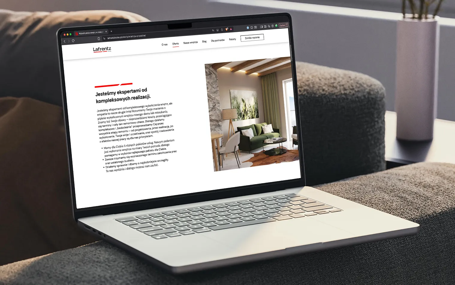 Lafrentz Home - strona internetowa - informacja o kompleksowych realizaccjach