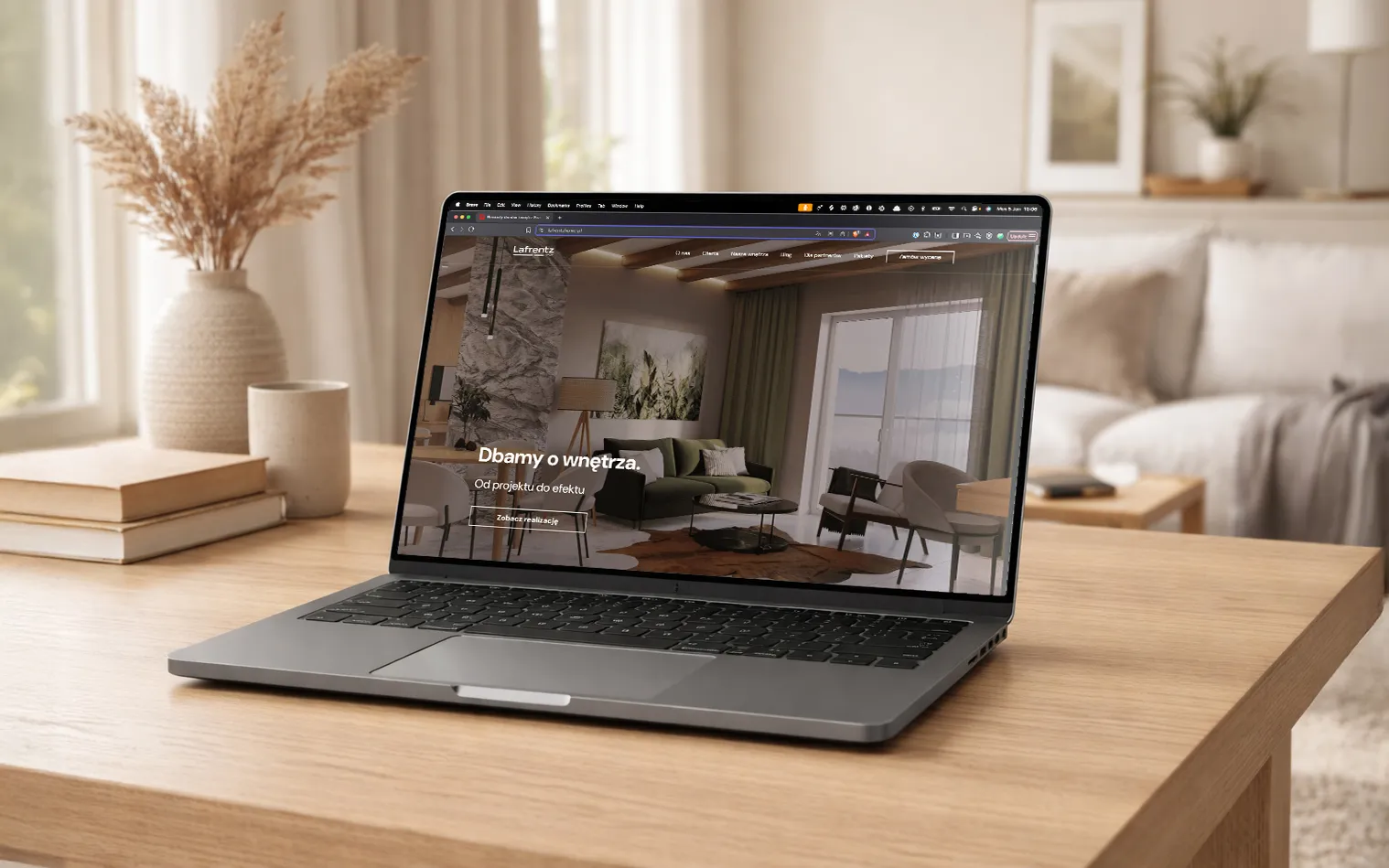 Strona internetowa Lafrentz Home w wersji desktopowej