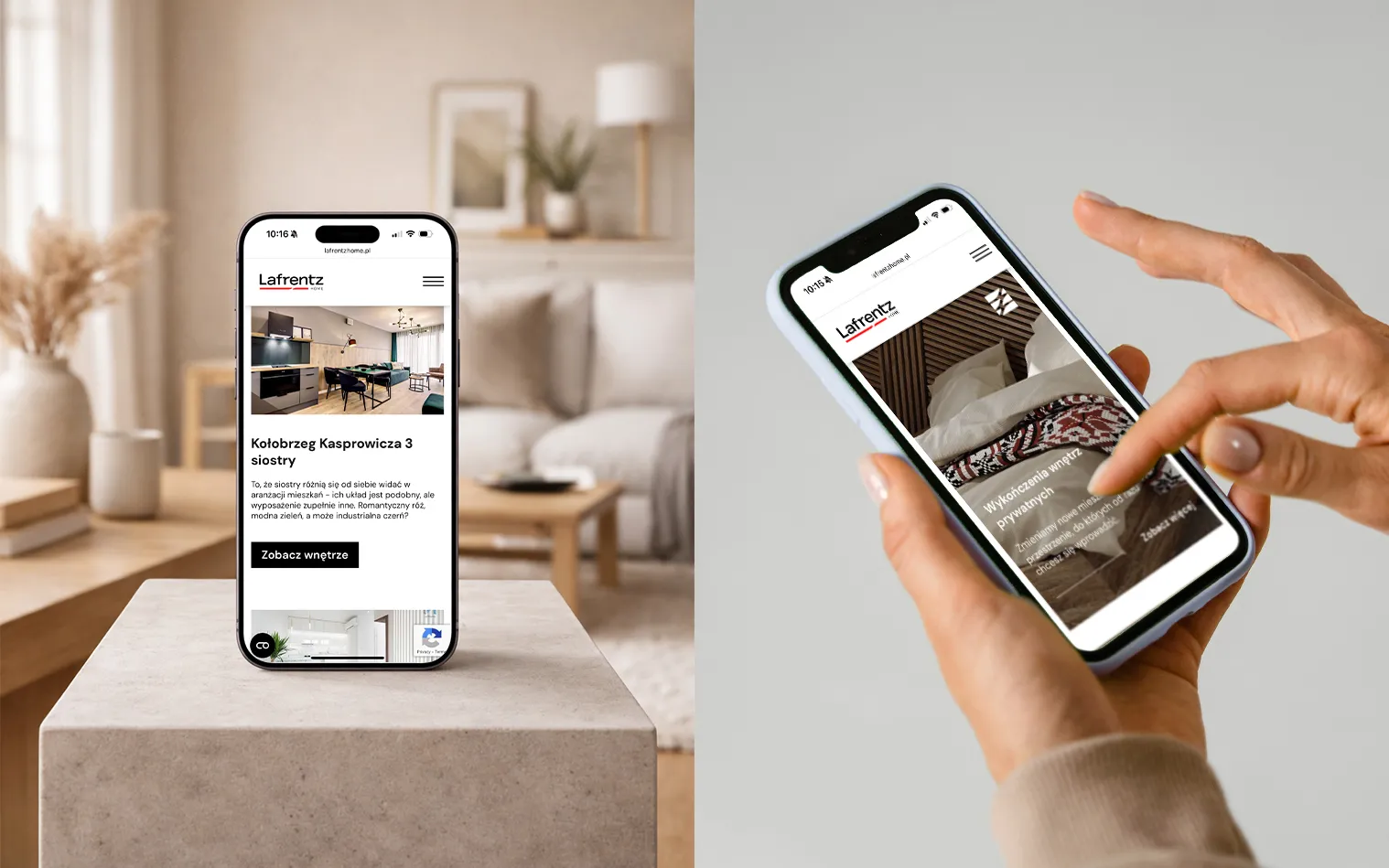 Lafrentz Home - strona internetowa w wersji mobile